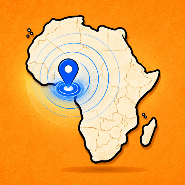 Continental map with RideFi expanding from Lagos across Africa