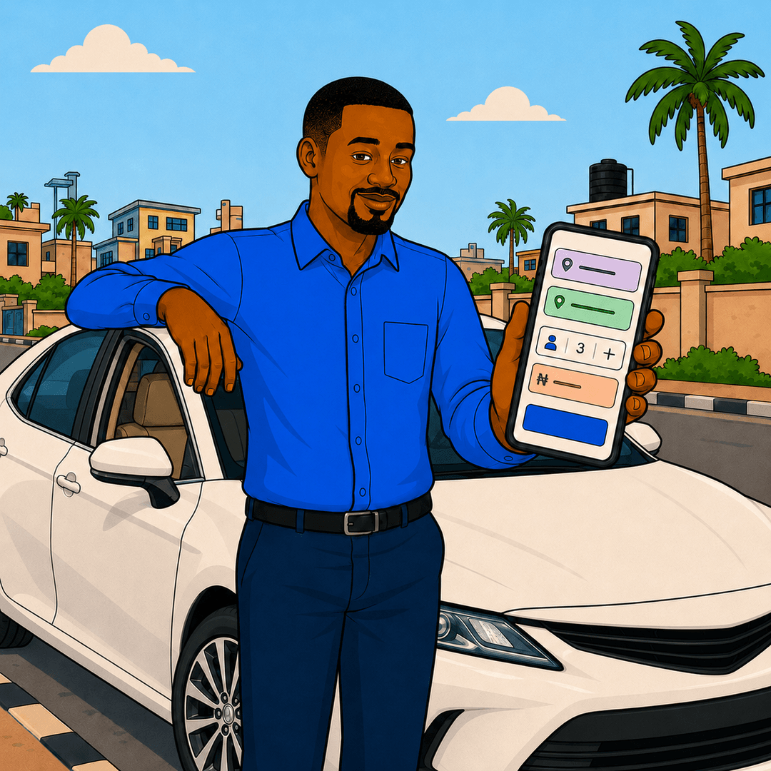 Driver posting their first trip with route, departure time, fare, and seat count