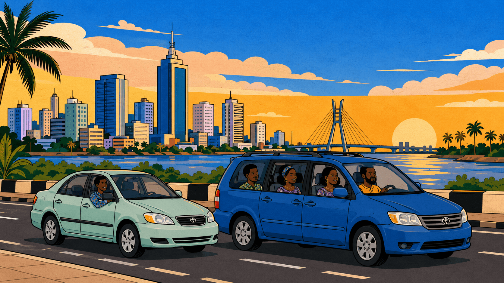 RideFi launch banner showing verified Lagos and Ibadan commuters carpooling together ahead of the June 12 launch